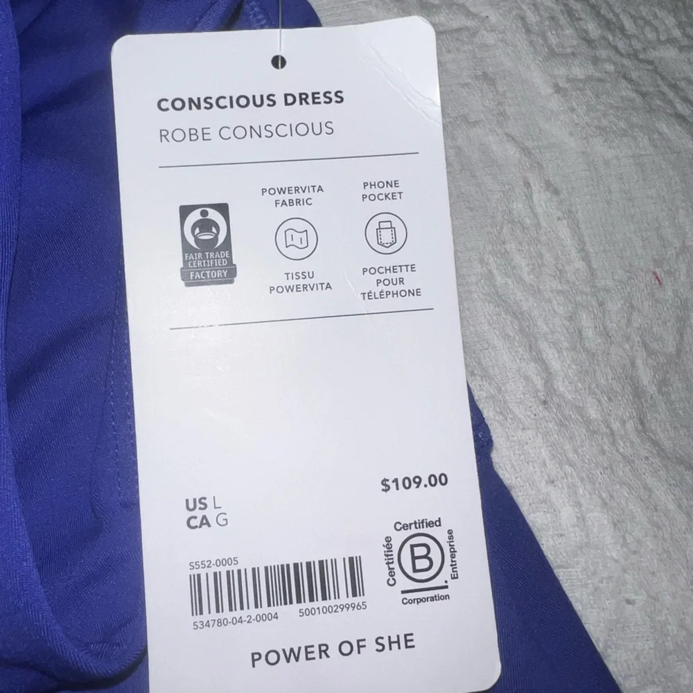 NWT ATHLETA CONSCIOUS DRESS SIZE L in LAZURITE BLUE - Picture 4 of 4